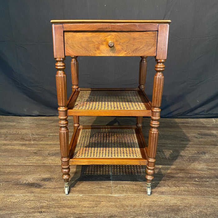 French Louis Philippe Etagere, Side Table, Accent Table or Nightstand with Inset Marble Top