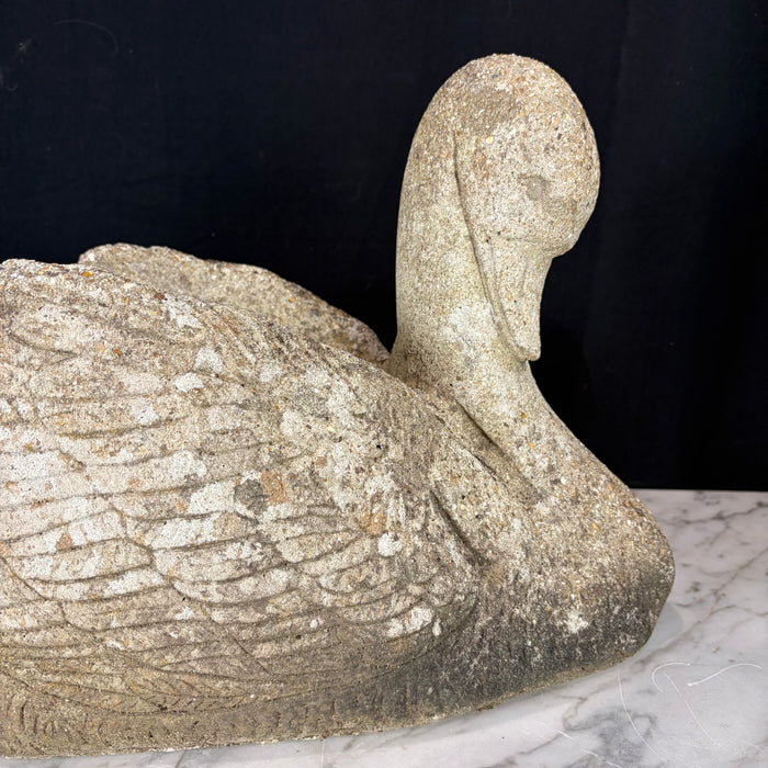 Early British Stone Swan Planter Large