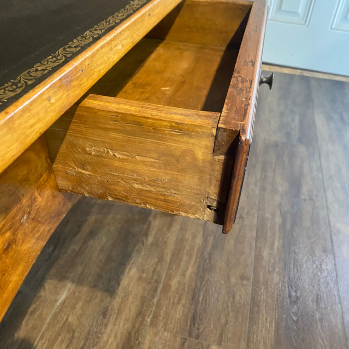 French Elegant Leather Top Game Table, Side Table or Desk