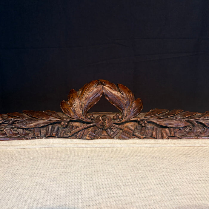 19th Century French Louis XVI Walnut Sofa or Canapé with Museum Quality Carving