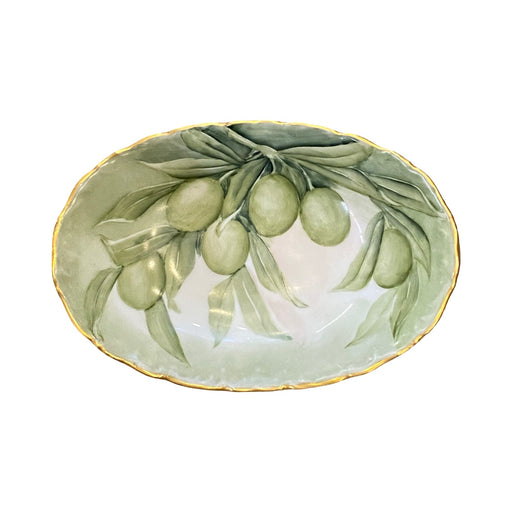 French Limoges Hand-Painted Olive Serving Dish or Platter