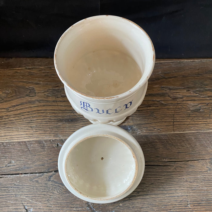Antique Italian Apothecary Jar Venetian Bucco Porcelain Urn Large
