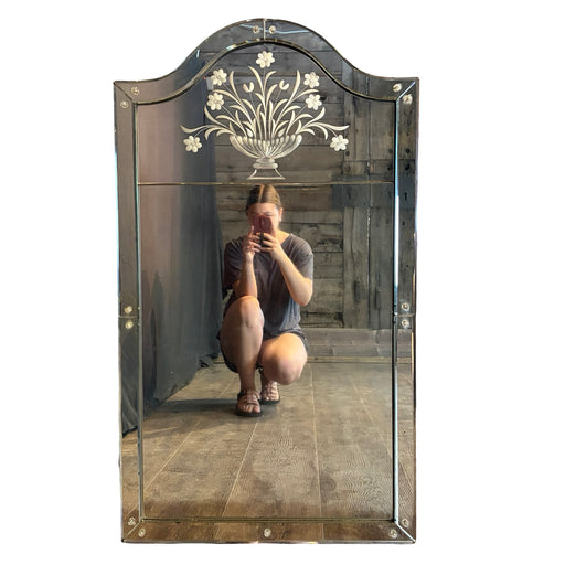 Antique Venetian Engraved Neoclassical Wall Mirror