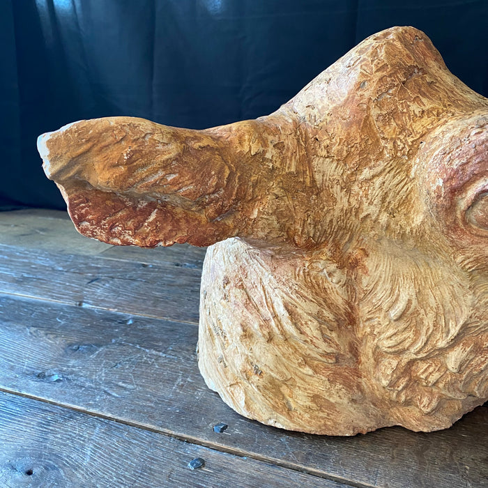 Detailed French Cow Head (Tete de Vache) Sculpture From Butcher's Shop or Boucherie Advertisement - Life Size Architectural Bust