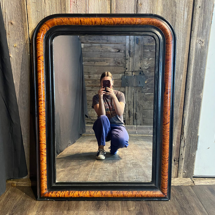 French Louis Philippe Faux Painted Mirror with Original Plate