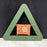 Antique Inlaid Triangular Cribbage Board with Integrated Card Holder