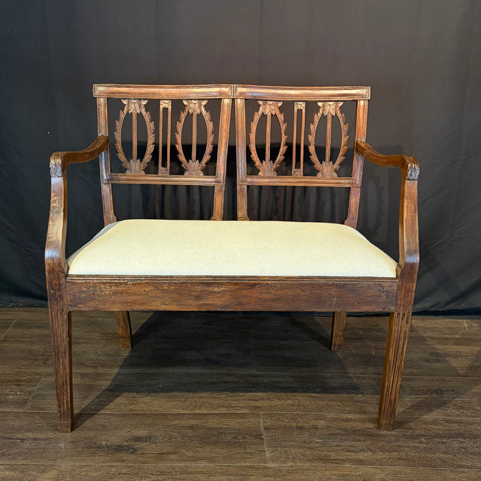 Pair of Neoclassical Two-Seat Chair Settees or Loveseats late 18th Century