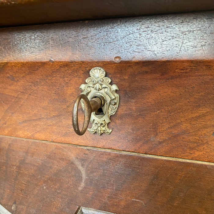 19th Century French Louis XV Carved Walnut Side Table or Desk Hoof Feet