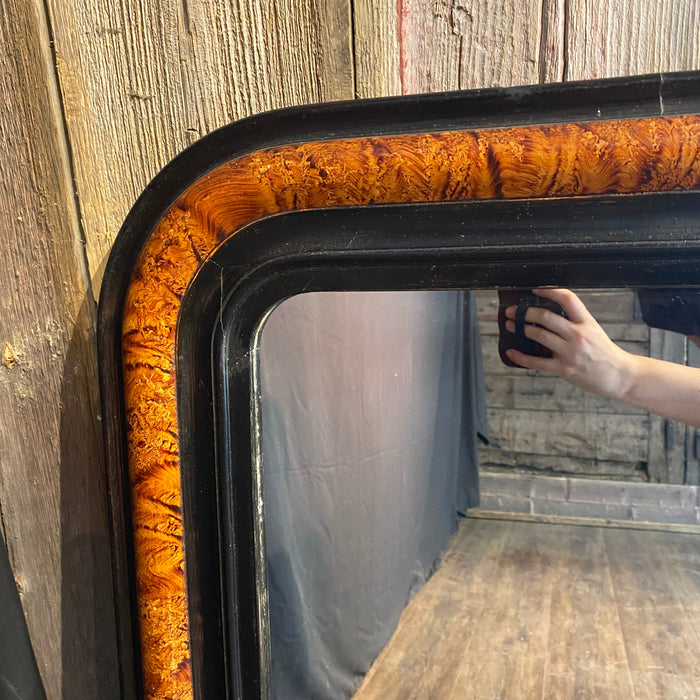 French Louis Philippe Faux Painted Mirror with Original Plate