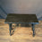 Antique Ebony Spanish Side Table, Accent Table or Console Table with Turned End Supports Joined by Iron Stretchers
