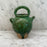 French Antique Green Glazed Gargoulette - Antique Provencal Pottery Jug with Lid