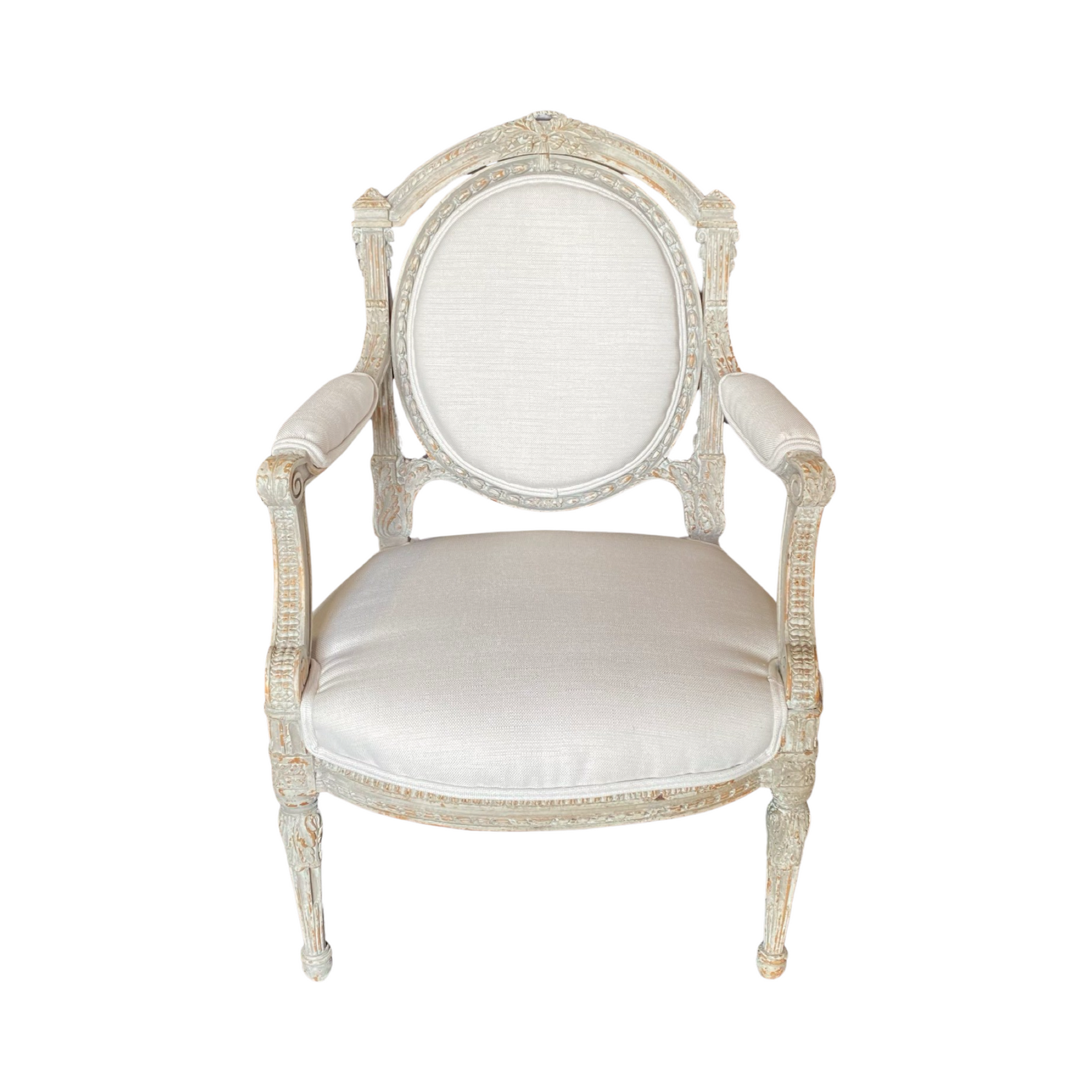 French Early 19th Century Intricately Carved Louis XVI Chair Newly