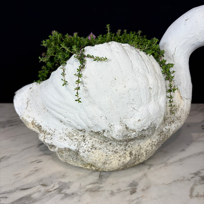 Painted Stone Swan Planter