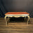 French Louis XV Coffee Table Gold Gilt Paint Carved with Leather Embossed Top