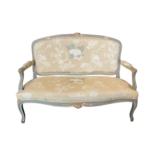 Elegant French Louis XV Painted Sofa, Settee or Loveseat from St. Tropez, France