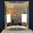 Large French Empire Ebony Black and Gold Carved Giltwood and Gilt Gesso Mirror