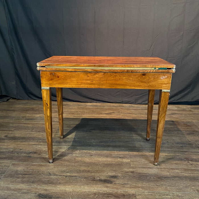 Antique French Neoclassical Game or Card Table, or Console, Occasional Table or Side Table with Fold-Over Top and Gilt-Bronze Mounts