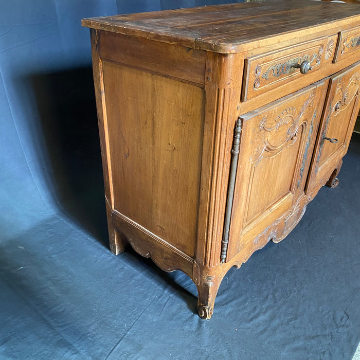 French Louis XV Walnut Buffet Sideboard Cabinet from Provence - 18th/19th Century