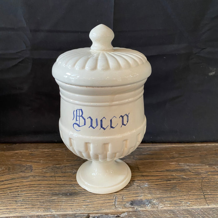 Antique Italian Apothecary Jar Venetian Bucco Porcelain Urn Large