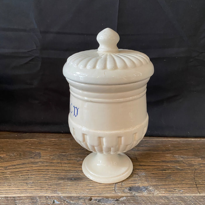 Antique Italian Apothecary Jar Venetian Bucco Porcelain Urn Large
