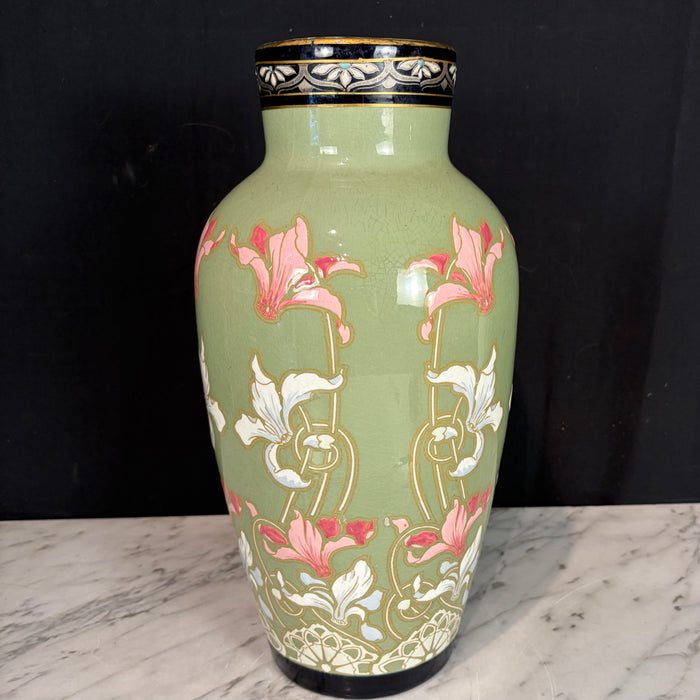 Large Art Nouveau Vase by Boch Freres Keramis