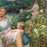 Impressionist Oil Painting: Listed Maine Artist Emily Muir (1904–2003) Large Figural Garden Scene with Mother and Children, Oil on Canvas