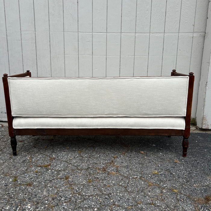 19th Century Rare Carved Swedish Gustavian Sofa Bench, Couch, Loveseat or Settee newly Upholstered