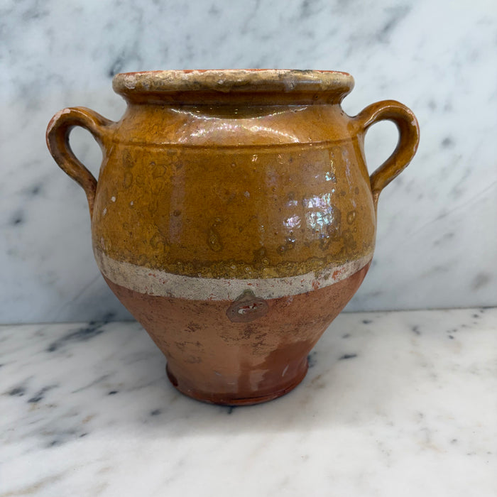 French Confit Pot with Yellow Glaze from the 19th Century #9066