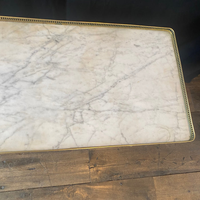 French Louis XVI Marble Top Coffee Table or Cocktail Table