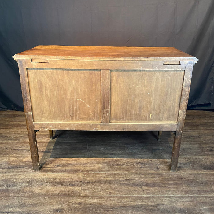 French Louis XV Carved Oak Provincial Country Commode or Chest of Drawers