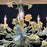 Vintage Italian Style Tole Painted Floral 6-Arm Chandelier With Rose Flowers and Leaves