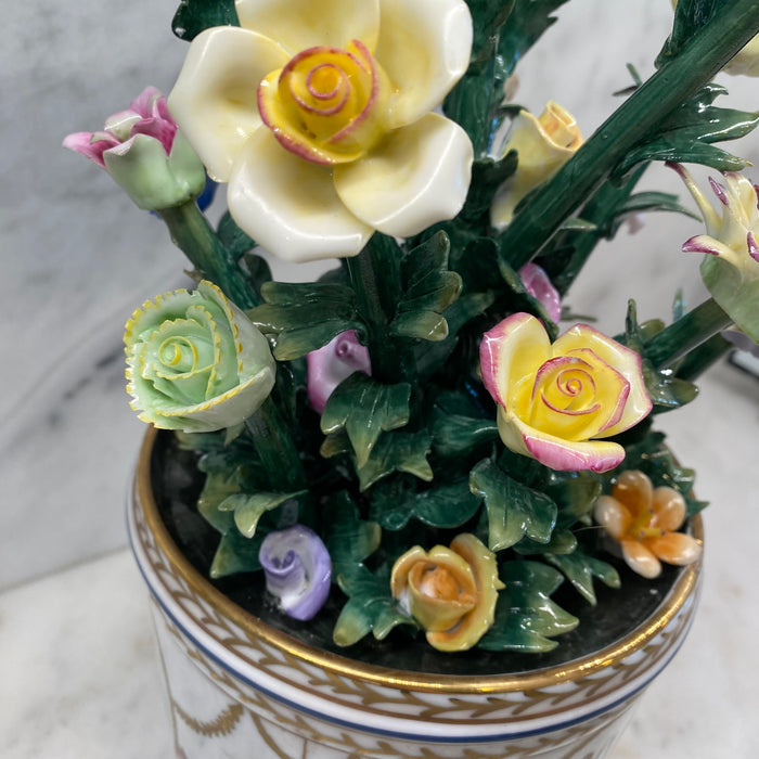 French Sevres Porcelain Flower Vase or Cachepot with Marie Antoinette Cipher