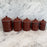 Set of Five French Reddish Brown Enamel Kitchen Canisters with Original Lids