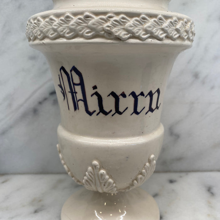 Antique Italian Apothecary Jar Venetian Porcelain Urn Large "Mirra"