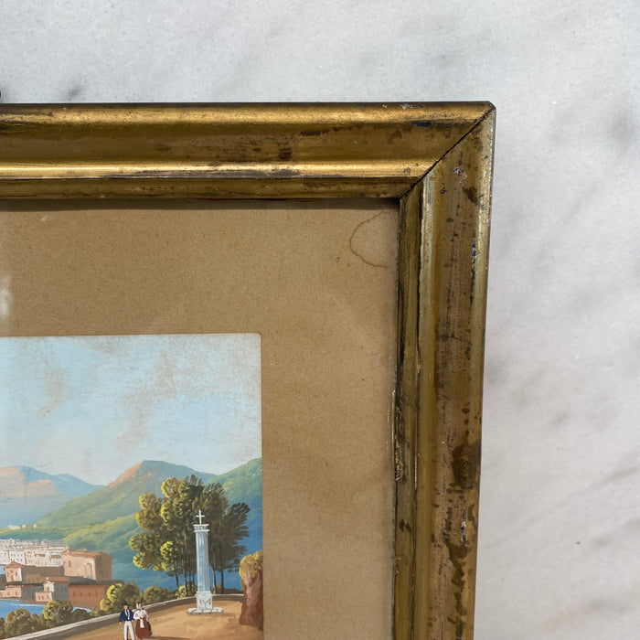 Very Early Fine French Painting of a Coastal Landscape