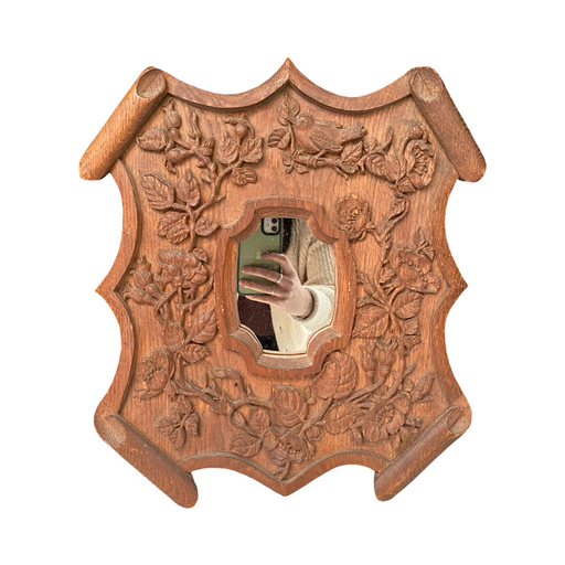 French Carved Black Forest Mirror or Frame