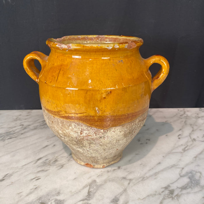 French Confit Pot with Yellow Glaze from the 19th Century #8861