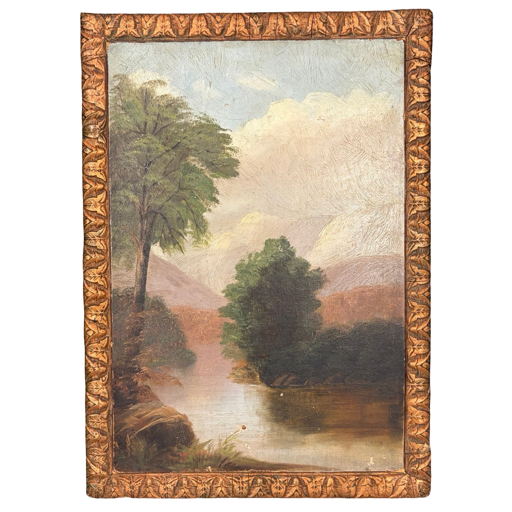 Early 20th Century American Oil on Board Landscape Painting