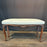 Antique French Louis XV Carved Walnut Bench with New Linen Upholstery