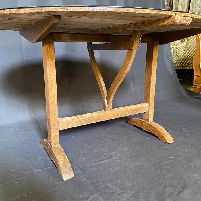 French Early 19th Century Vigneron or Tilt-Top Oval Walnut 'Table De Vendange' or Wine Tasting Table with Lovely Walnut Patina