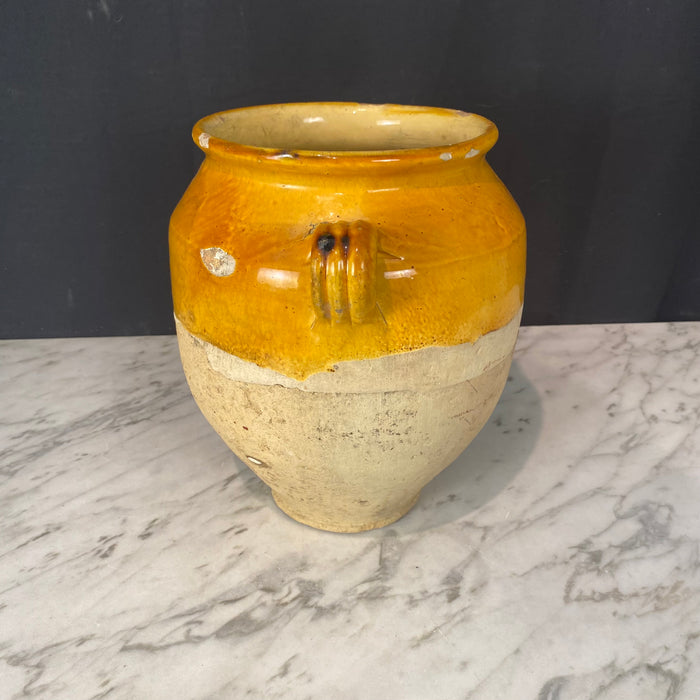 French Confit Pot with Yellow Glaze from the 19th Century #8811