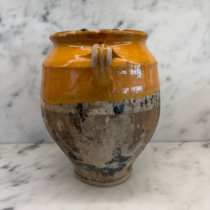 French Confit Pot with Yellow Glaze from the 19th Century #9069
