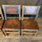 French Antique Set of Leather and Nailhead Dining Chairs with Bobbin Legs