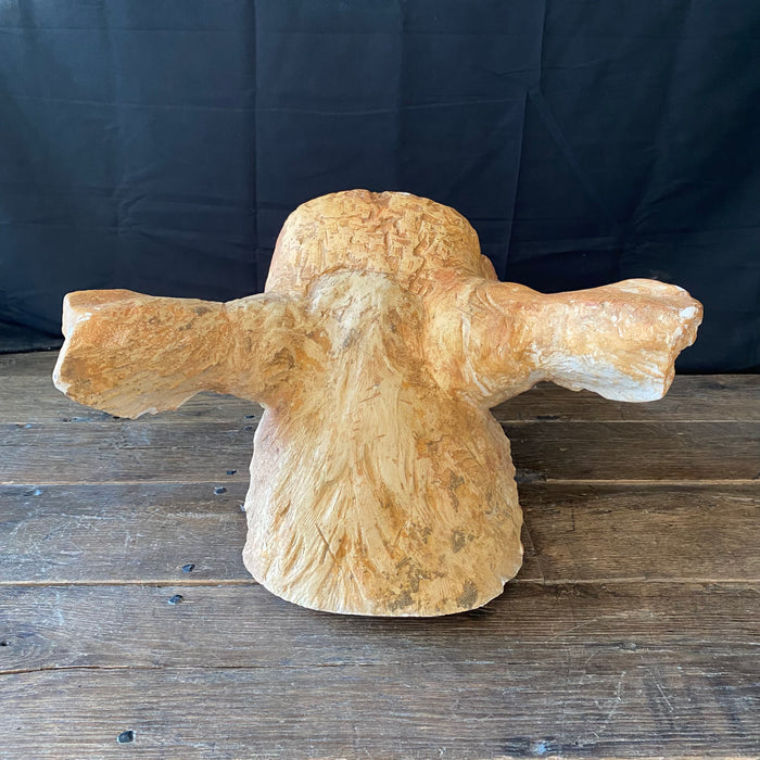 Detailed French Cow Head (Tete de Vache) Sculpture From Butcher's Shop or Boucherie Advertisement - Life Size Architectural Bust