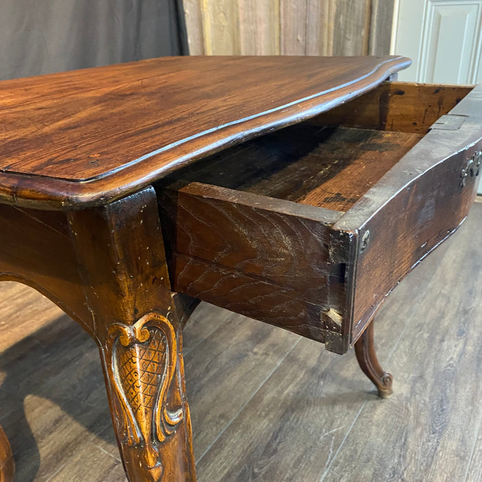 French Early Carved Louis XV Walnut Side Table