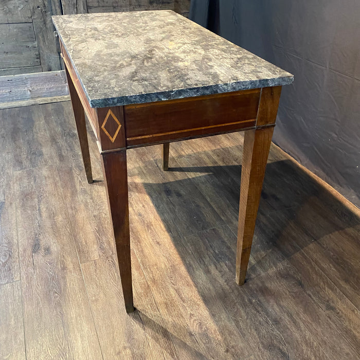 Elegant French Louis XVI Neoclassical Marble Top Console Table
