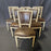 Set of 6 French Louis XVI Period Embossed Leather Painted Dining Chairs