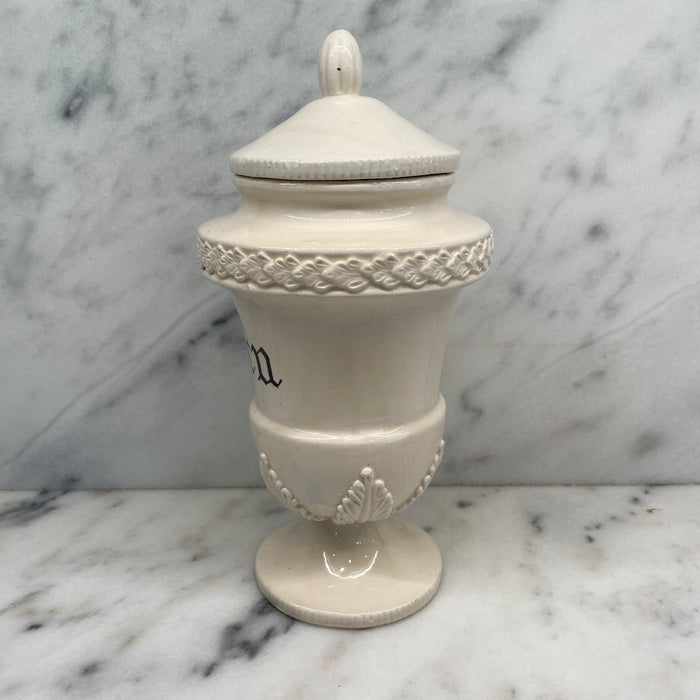 Antique Italian Apothecary Jar Venetian Porcelain Urn Large "Mirra"