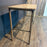 Stunning French Balcony Console Table with Marble Top & Gold Figural Wrought Iron Panel
