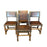French Antique Set of Leather and Nailhead Dining Chairs with Bobbin Legs